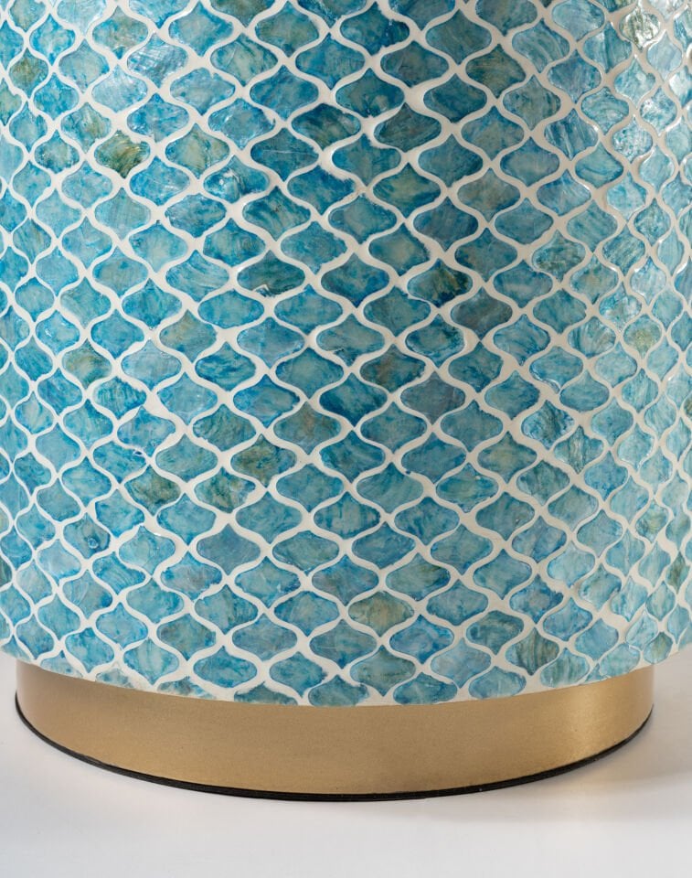 Maris Doğal Sedef Kaplama Lüks El İşçiliği Yan Sehpa / Tabure 40x40 H:45