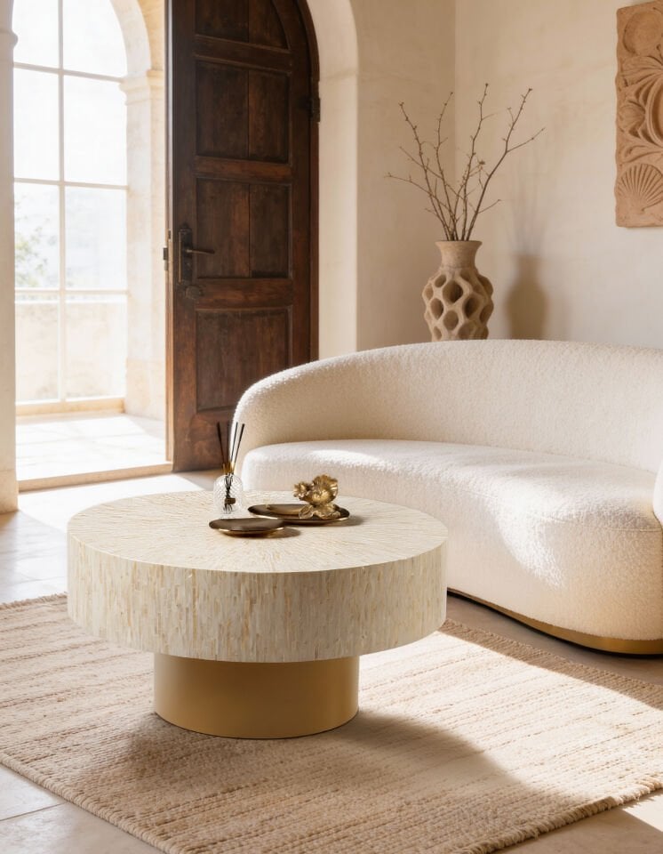 Solenne Orta Sehpa/Yan Sehpa Set Kaplama %100 El İşçiliği