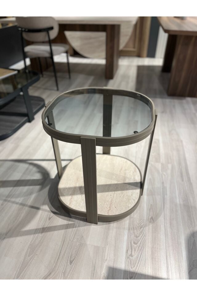 Valencia Yan Sehpa Temperli Füme Cam