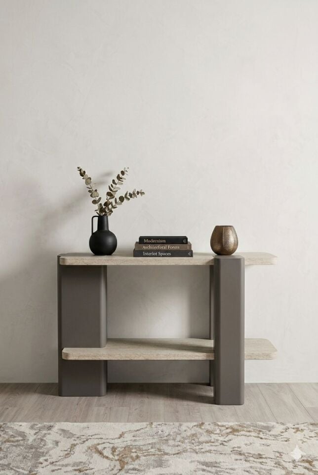 Duo Dresuar Hareli Koyu Gri-Traverten 120x40