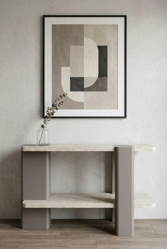 Duo Dresuar Hareli Koyu Gri-Traverten 120x40