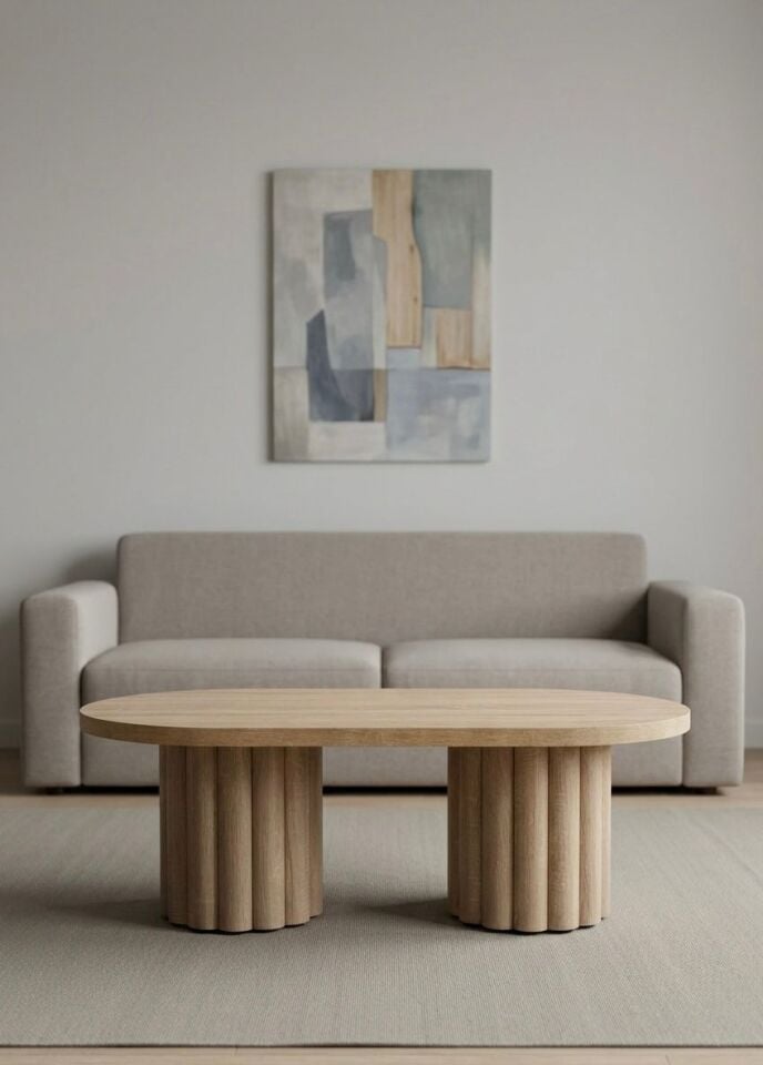 Atina Oval Oak Orta Sehpa 119x59