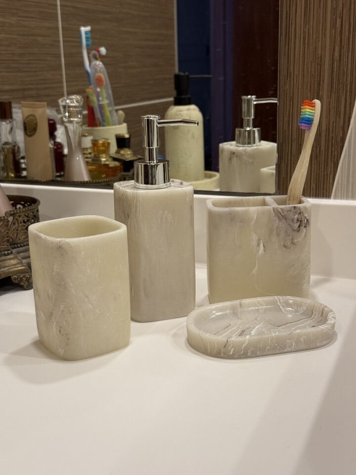 Mona 4'lü Banyo Sabunluk Set'i