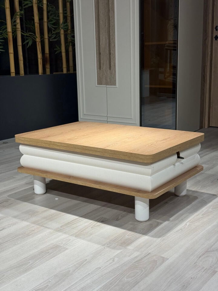 Eleganza Sihirli Orta Sehpa Açılır Mekanizmalı Dünya-Aytaşı 90x60, H: 36