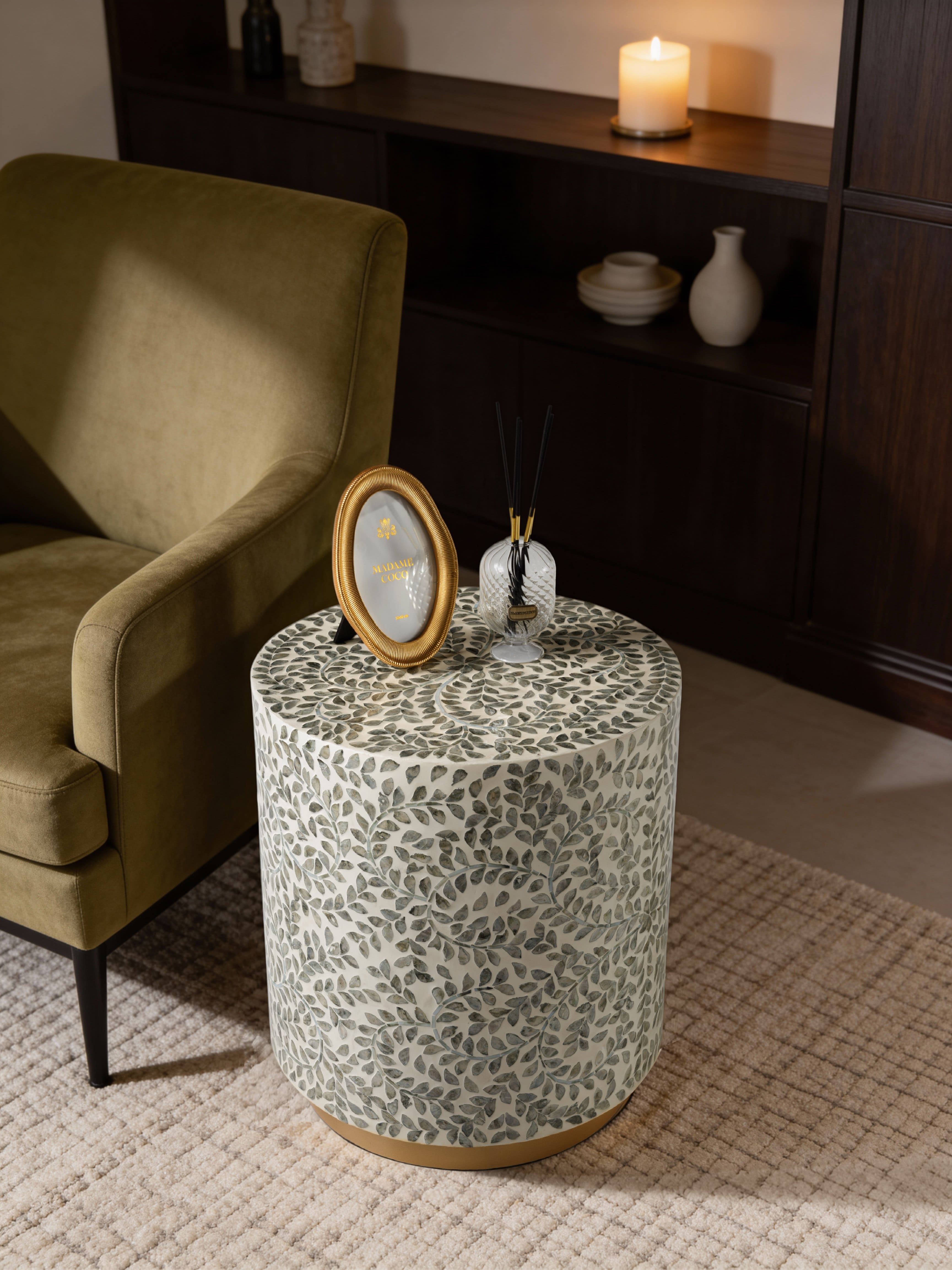 Evira Sedef El İşçiliği Yan Sehpa